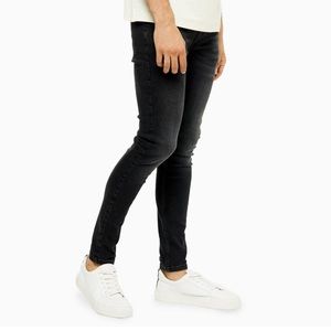 Topman Washed Black Spray on Skinny Jeans